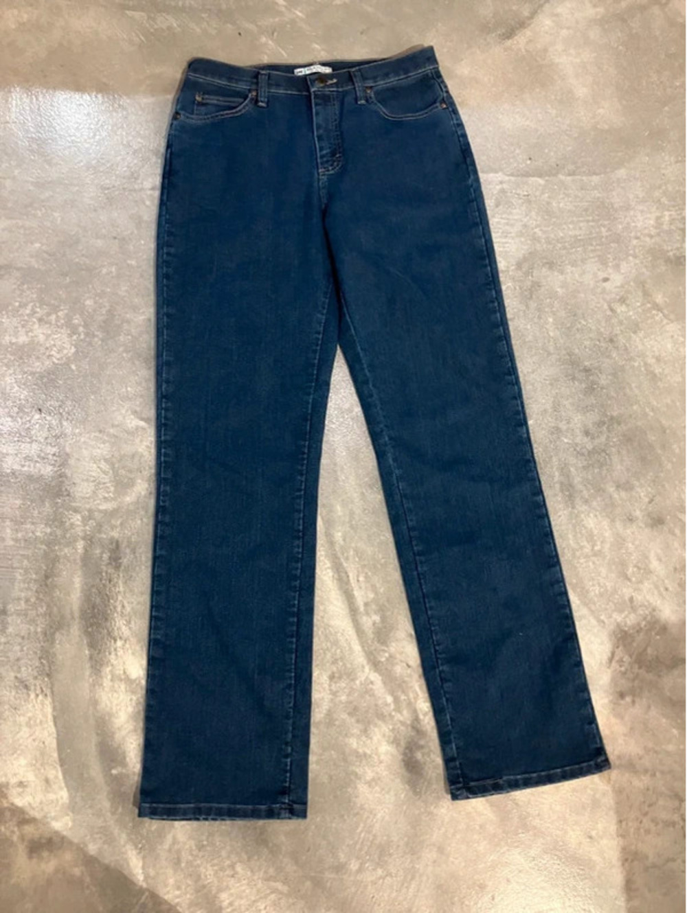 Lee Relaxed Fit Jeans Womens 10 Long Dark Wash Straight Leg Stretch Denim Mom